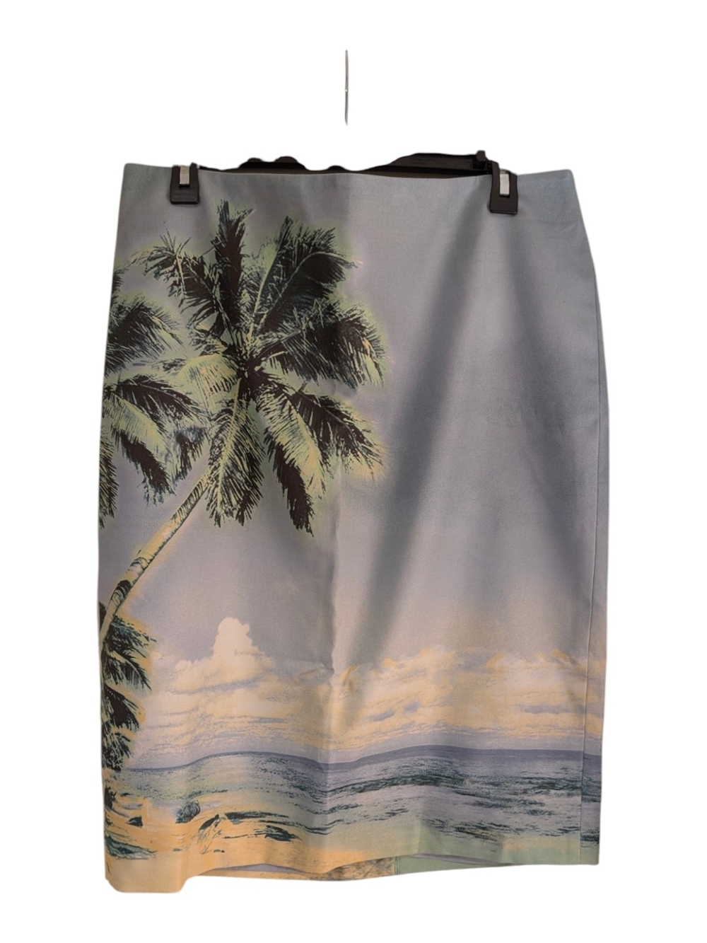 NWT LORD & TAYLOR Tropical Palm Print Pencil Skirt - Light Blue
